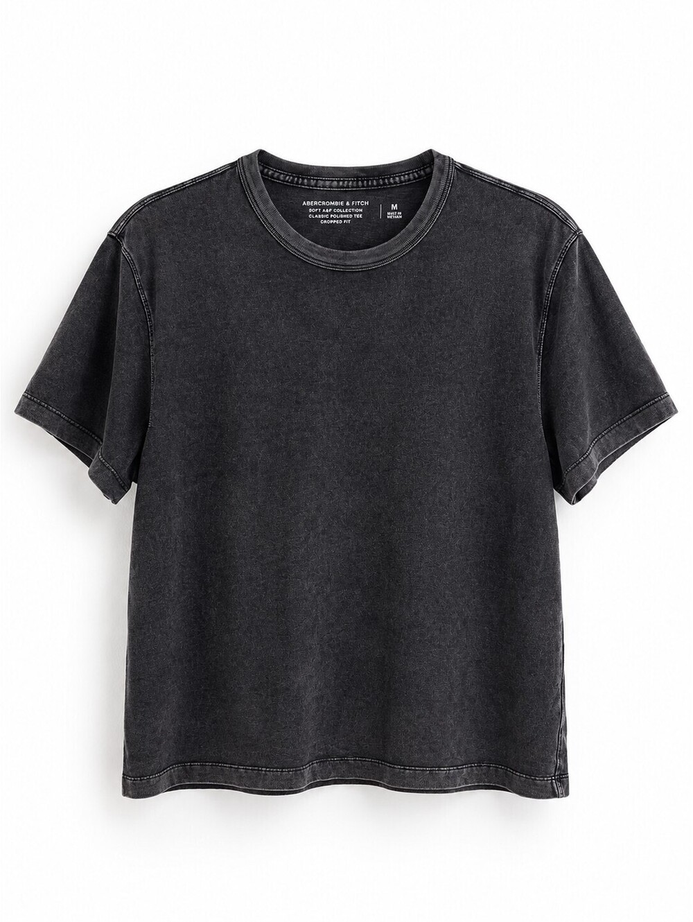 Abercrombie & Fitch Men’s M Black Wash Classic Polished Cropped T Shirt